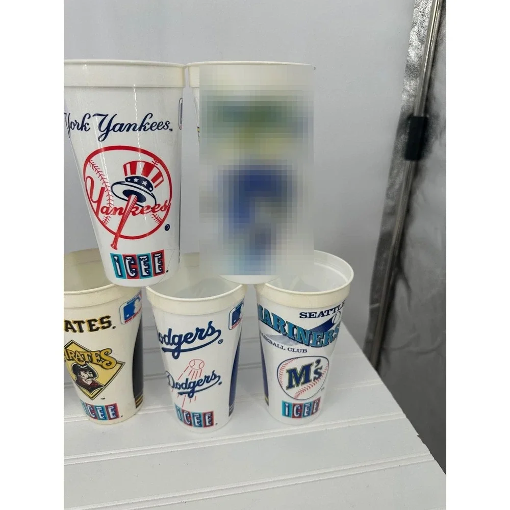 Vintage MLB Baseball Team‎ Plastic Icee Cups Lot of 10 Souvenir Stadium 6.5